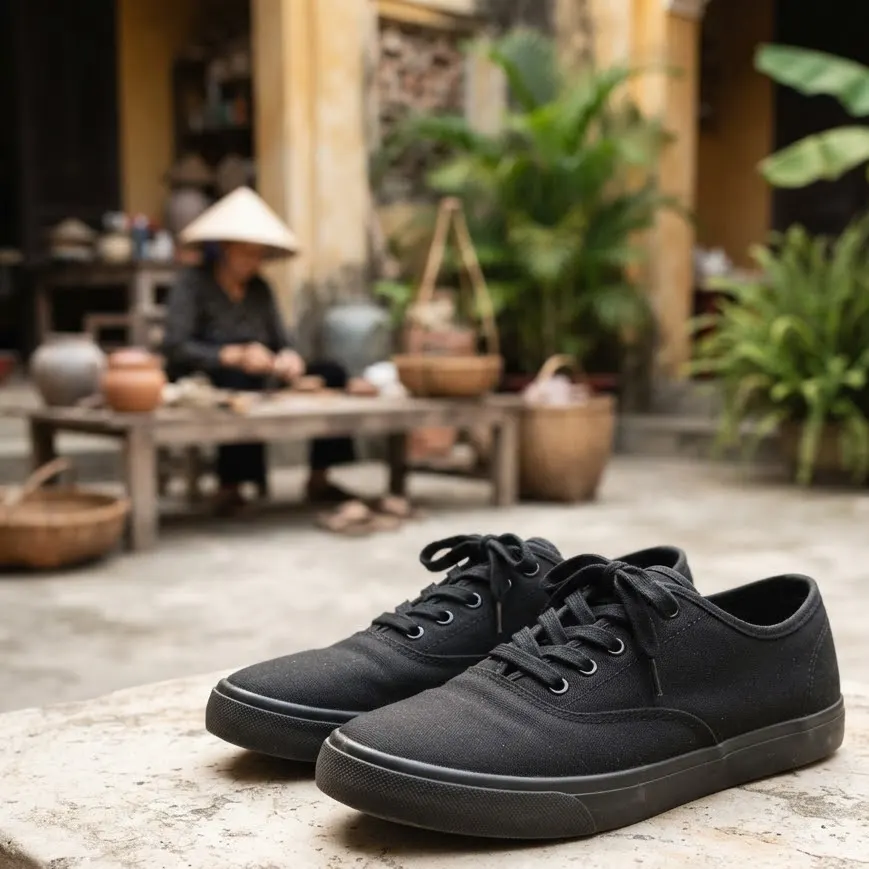 Giày vải đen basic